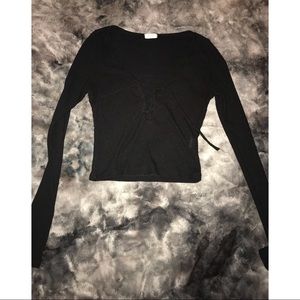 Black tie up crop top from Pacsun